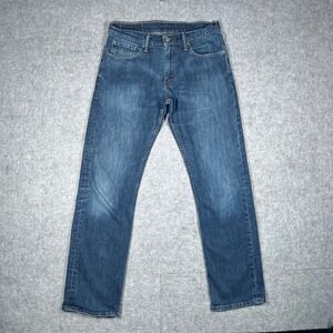 Levis 514 Denim Jeans Men 32x32 Blue Straight Leg Stretch Casual Classic red tab